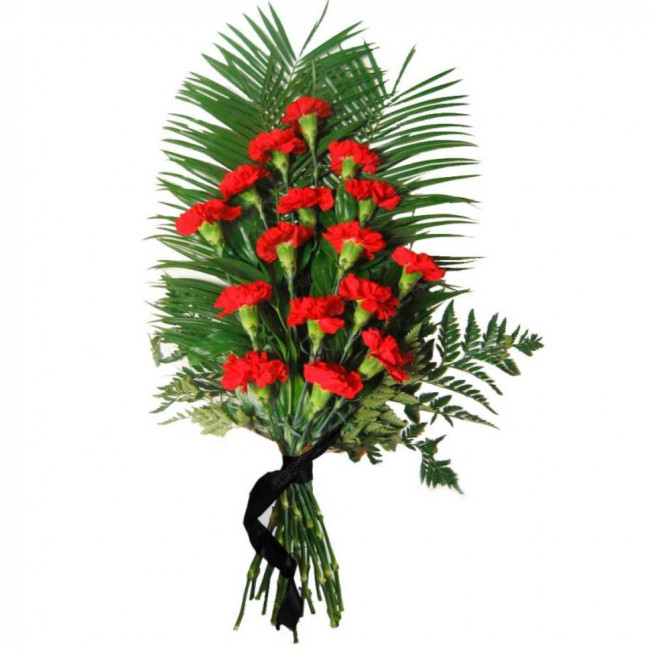 Букет цветов "Траурный букет из гвоздик" Букет цветов "Траурный букет из гвоздик"